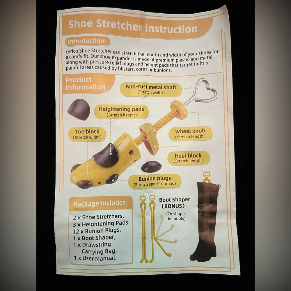 Gray Shoe Stretchers with instructions booklet and storage bag - Picture 1 of 5